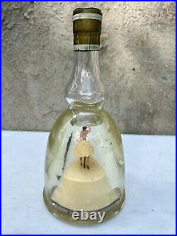 RARE Vintage Bols Ballerina Bottle Music Box Gold Flakes 1950s Sealed Works Wow