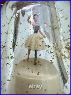 RARE Vintage Bols Ballerina Bottle Music Box Gold Flakes 1950s Sealed Works Wow