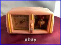 RARE Vintage Tichter Spinning Ballerina Television Music Box/Clock WORKS-VIDEO