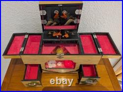RARE Vintage Toyo Hand-Painted Animated Musical Jewelry Box, plays Sukiyaki