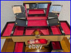 RARE Vintage Toyo Hand-Painted Animated Musical Jewelry Box, plays Sukiyaki
