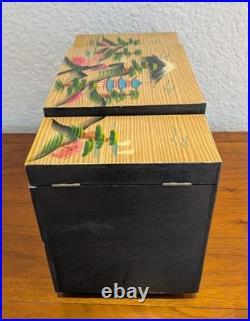 RARE Vintage Toyo Hand-Painted Animated Musical Jewelry Box, plays Sukiyaki