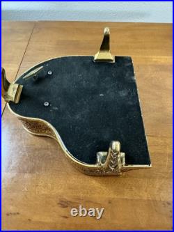 RARE Vintge Gold FILIGREE Metal Piano Shape MUSIC JEWELRY Box BEVEL Glass RARE Vintge Gold FILIGREE Metal Piano Shape MUSIC JEWELRY Box BEVEL Glass