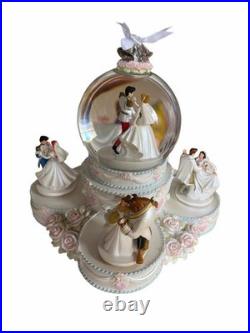 RARE Walt Disney World Disney Princess Wedding Musical Snow globe WORKS READ