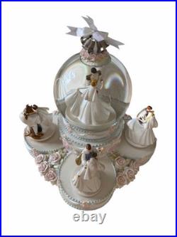 RARE Walt Disney World Disney Princess Wedding Musical Snow globe WORKS READ