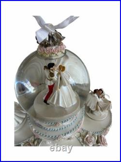 RARE Walt Disney World Disney Princess Wedding Musical Snow globe WORKS READ