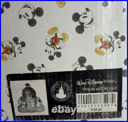 RARE Walt Disney World Disney Princess Wedding Musical Snow globe WORKS READ
