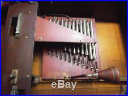 RARE lochmann 25 1/2 Disc piano music player Box 12 tublar bells with 10 discs