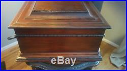 REGINA 15 1/2 DISK Double Comb Music Box Mahogany case with beautifu bead work