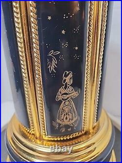 REUGE Carousel MUSIC BOX Cherub LIPSTICK Cigarette HOLDER Switzerland Navy BLUE