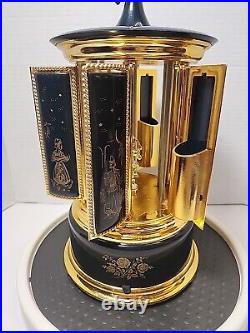 REUGE Carousel MUSIC BOX Cherub LIPSTICK Cigarette HOLDER Switzerland Navy BLUE