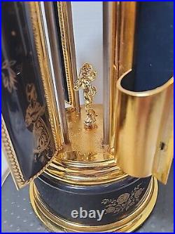 REUGE Carousel MUSIC BOX Cherub LIPSTICK Cigarette HOLDER Switzerland Navy BLUE