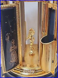 REUGE Carousel MUSIC BOX Cherub LIPSTICK Cigarette HOLDER Switzerland Navy BLUE