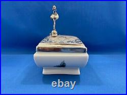 REUGE German Music Trinket Box with BALLERINA Silver Plated Porcelain Rosenthal