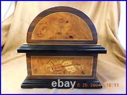 REUGE INLAID TREASURE CHEST With BRASS PLATED AD-30 4-1/2 DISC PLAYER & 10 DISCS