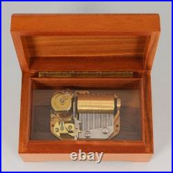REUGE MUSIC BOX Anniversary Song & Clair De Lune DELIGHTFUL SOUND Teak Case