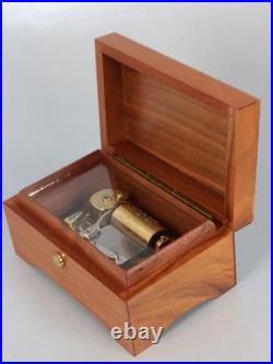REUGE MUSIC BOX Anniversary Song & Clair De Lune DELIGHTFUL SOUND Teak Case