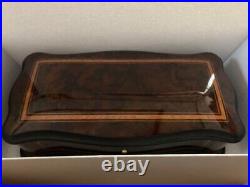 REUGE Music Box 144 Valves 3 Pieces Walnut Hump 20x11x6.5cm Very Good Tested