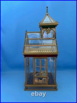REUGE Music Box Church Beautiful Stained Glass Brass Limited Edition Vintage