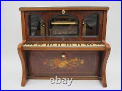 REUGE ST CROIX MUSIC BOX JEWLERY RING BOX Inlaid Wood UPRIGHT PLAYER PIANO MINT