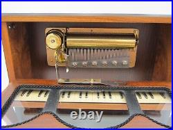 REUGE ST CROIX MUSIC BOX JEWLERY RING BOX Inlaid Wood UPRIGHT PLAYER PIANO MINT