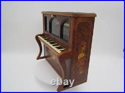 REUGE ST CROIX MUSIC BOX JEWLERY RING BOX Inlaid Wood UPRIGHT PLAYER PIANO MINT