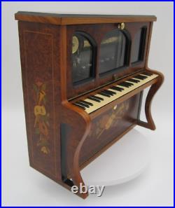 REUGE ST CROIX MUSIC BOX JEWLERY RING BOX Inlaid Wood UPRIGHT PLAYER PIANO MINT