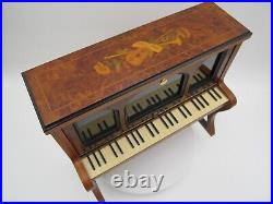 REUGE ST CROIX MUSIC BOX JEWLERY RING BOX Inlaid Wood UPRIGHT PLAYER PIANO MINT