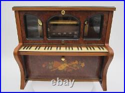 REUGE ST CROIX MUSIC BOX JEWLERY RING BOX Inlaid Wood UPRIGHT PLAYER PIANO MINT