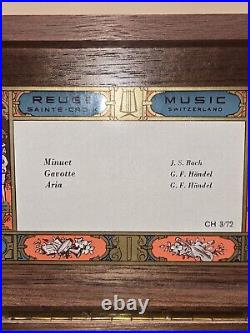 REUGE ST. CROIX SWISS MUSIC BOX 3 SONGS 3/72, J. S Bach, G. F. Handel