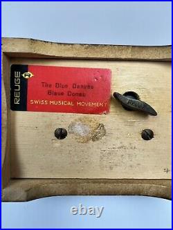 REUGE SWISS Wooden MUSIC BOX SONG The Blue Danube Blaue Donau Working