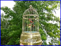 Rare 1890s Antique Automaton Singing Bird Cage Music Box Customized Singing Tone