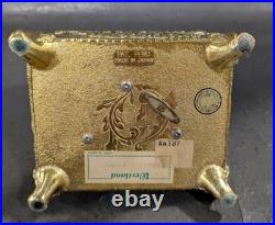 Rare Animated Westland Harp Lady Automaton Music Box Mid-Century Gilded Rare Animated Westland Harp Lady Automaton Music Box Mid-Century Gilded
