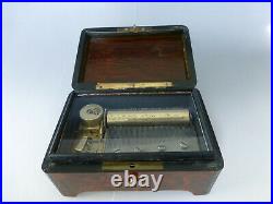 Rare Antique 1900s Snuff Box Size Cylinder Type Tabatiere Music Box (See Videos)