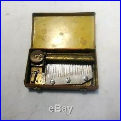 Rare Antique Early Music Box Tin Box With Wonderful Country Image
