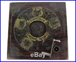 Rare Antique German SYMPHONION Brevete Patent Wood 1800s MUSIC BOX (28) Disc Lot