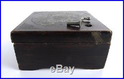 Rare Antique German SYMPHONION Brevete Patent Wood 1800s MUSIC BOX (28) Disc Lot