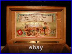 Rare Antique Marque De Fabrique 1840 2 Airs Music Box Still Plays Very Unique