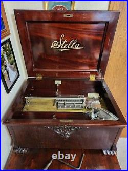 Rare Antique Stella 15.5 Metal Disc Music Player. 36 Discs Working Condition