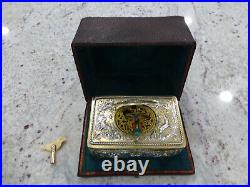 Rare Antique Sterling Silver Swiss Singing Bird Box Exc. Working Unique Case