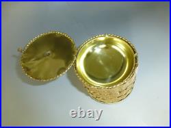 Rare Antique Swiss Music Box With Gold Gilt Wire Strung Case (Watch The Video)