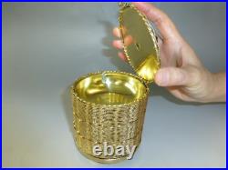 Rare Antique Swiss Music Box With Gold Gilt Wire Strung Case (Watch The Video)