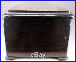 Rare Antique Swiss Picard Lion Rosewood Wood Inlay Cylinder Music Box Works