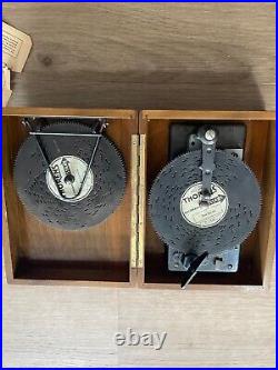 Rare Antique Swiss THORENS Wooden Music Box With 6 Discs