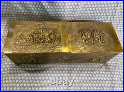 Rare Antique Thorens Solid Brass Zimbalist Swiss Music Box 17x6x 5.5 Working