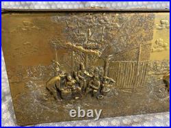Rare Antique Thorens Solid Brass Zimbalist Swiss Music Box 17x6x 5.5 Working