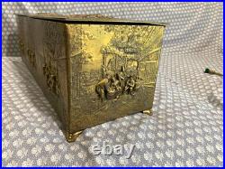 Rare Antique Thorens Solid Brass Zimbalist Swiss Music Box 17x6x 5.5 Working
