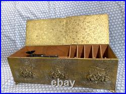 Rare Antique Thorens Solid Brass Zimbalist Swiss Music Box 17x6x 5.5 Working