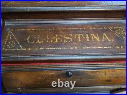 Rare Antique Walnut Celestina Organette Mechanical Organette Co New York