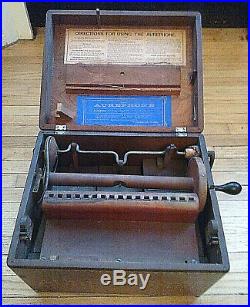 Rare Aurephone Organette/Music Box c. 1880 Victorian Antique Barrel/Roller Organ